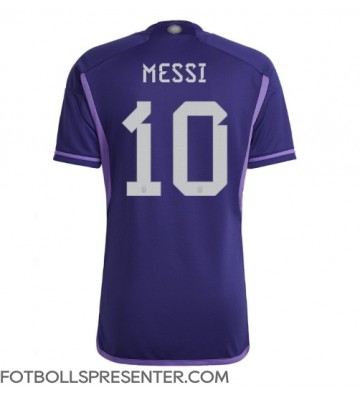 Argentina Lionel Messi #10 Borta Matchtröja VM 2022 Kortärmad